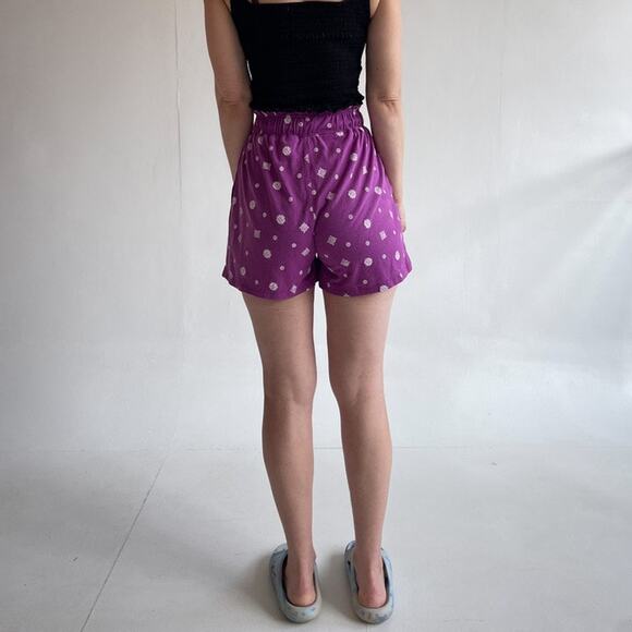 Vtg 90's Purple Celestial Sun High Rise Easy Shorts Size M Fairy Grunge - Picture 4 of 9